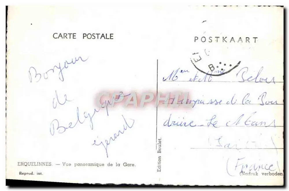Erquelinnes — Panoramische Ansicht der Station — Edition Beulet - Rückseite