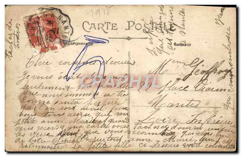 Drefféac (Loire-Inf.) — Der Bogen der Straße nach Pontchâteau — Sammlung F. Chapeau, Nantes - Rückseite