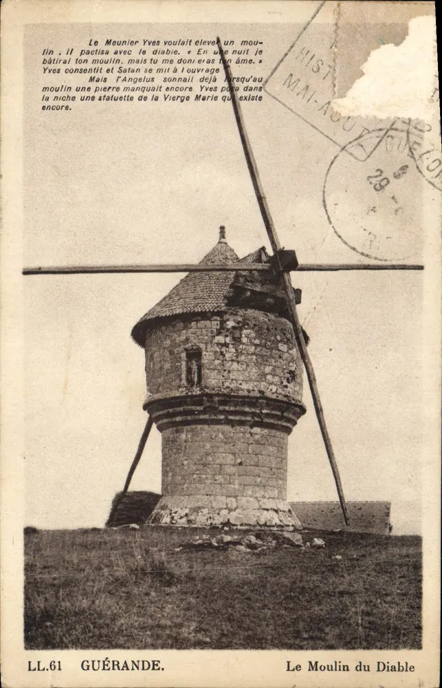 O Moulin do Diabo — Guérande — LL.61 — Editor: CP DES ANTS PHOTOGRÉC. CHILTINGHEIM - Frente