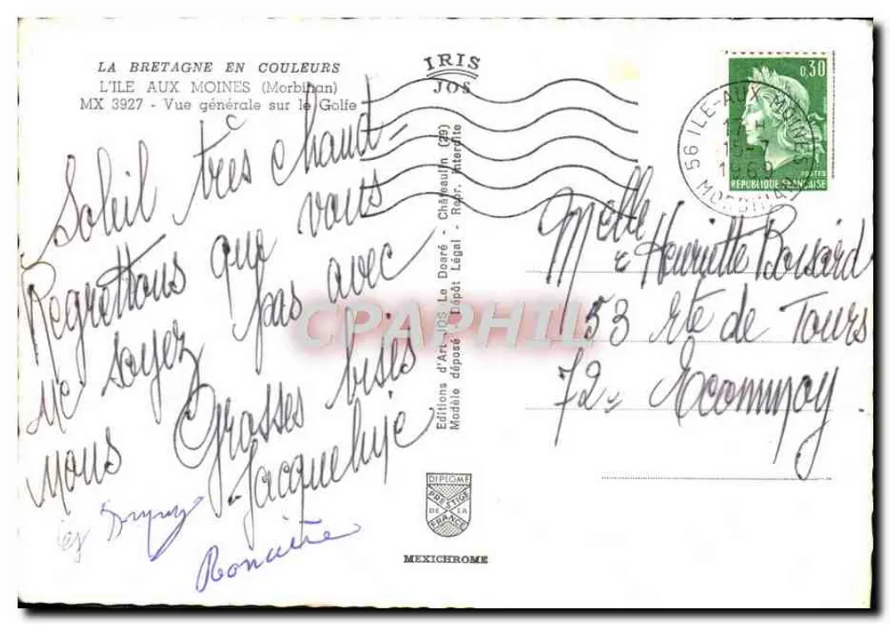 Allgemeiner Blick auf den Golf — Die Insel der Mönche (Morbihan) — Jos Art Editions - Rückseite