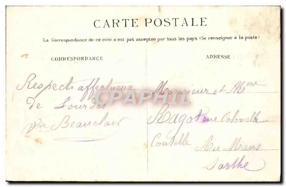 Mühle, in der Bernadette Soubirous geboren wurde — Lourdes — unbekannter Verlag, Nr. 4 - Rückseite