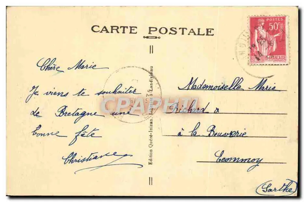 Landivisiau — Bief du Moulin neuf — Édition Quéré-Inizan - Rückseite