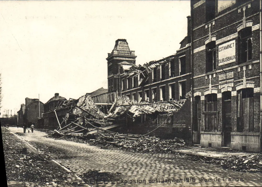 Explosion am 11. Januar 1916 — Rue de Trévise — Estaminet Dubusbaux - Vorderseite