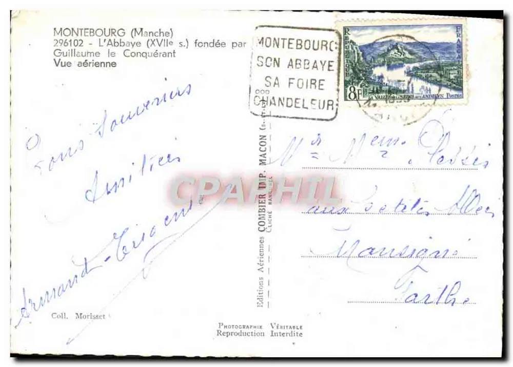 Montebourg (Manche) — Die Abtei gegründet von Wilhelm dem Eroberer — Éditions Aériennes Véritable - Rückseite