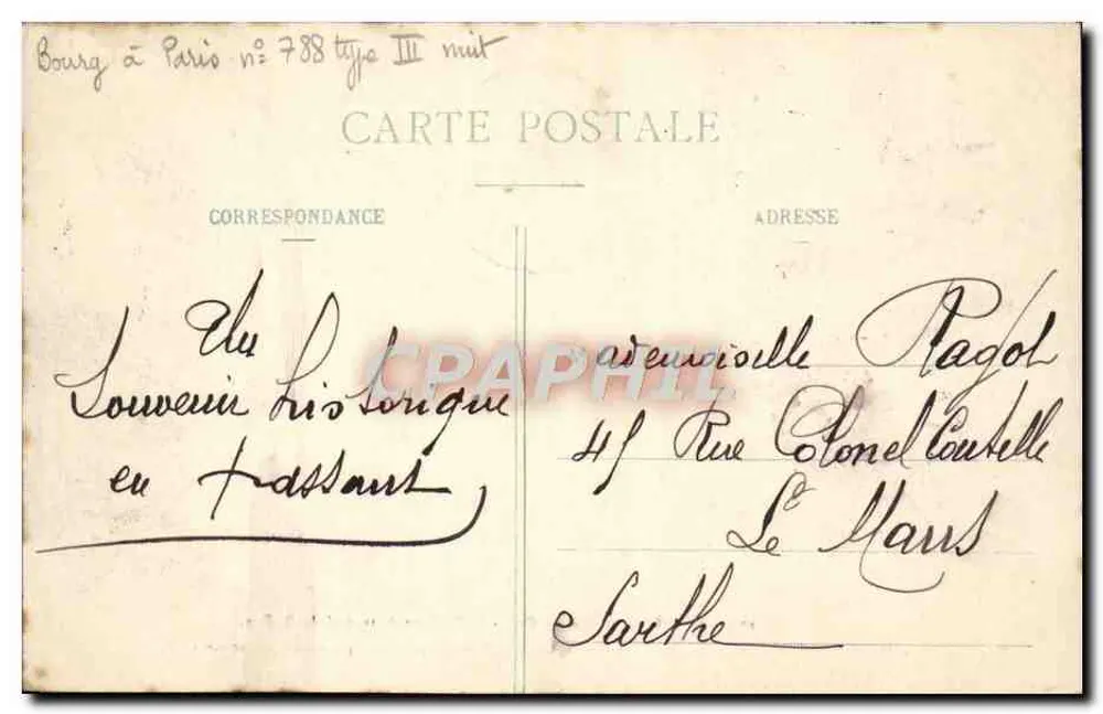 Het werkkamertje van Buffon — Montbard (Côte-d'Or) — H. G. Daloz, foto Montbard - Achterkant