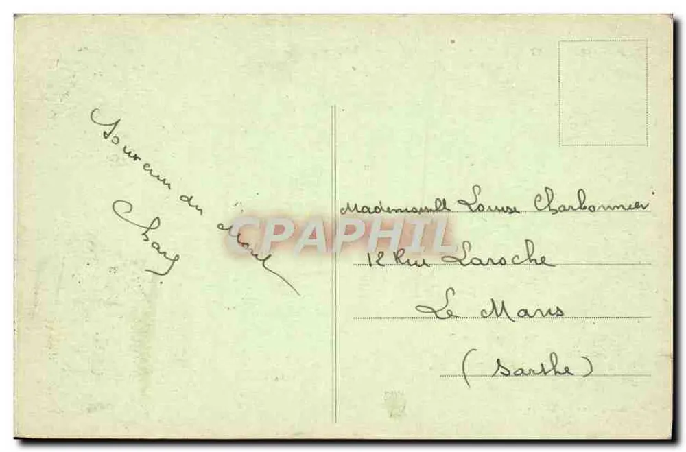 Mont-Saint-Michel — Luftbild aus dem Jahr 1913 — Sonderausgabe in der Abtei - Rückseite