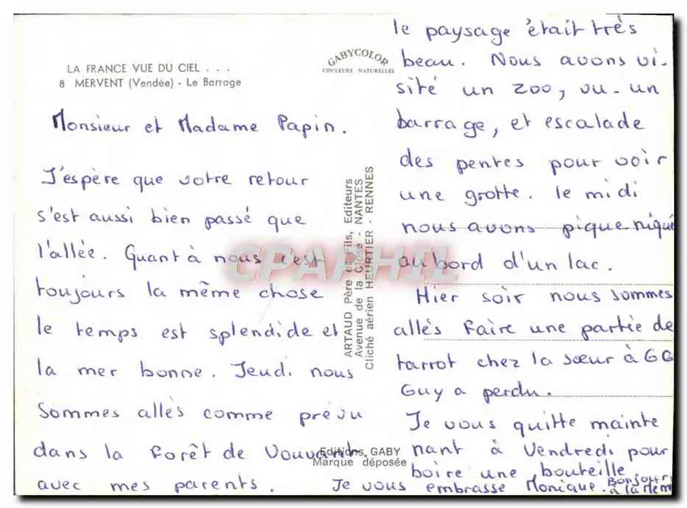 Der Staudamm von Mervent (Vendée) — Luftbild — Verlag Gabycolor - Rückseite