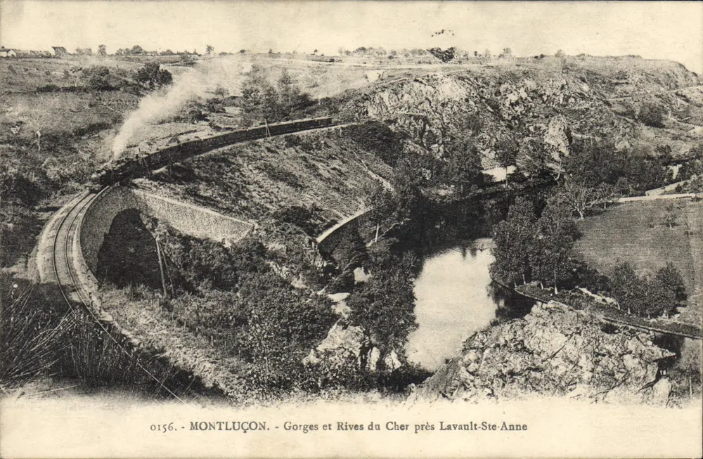 Schluchten und Ufer des Cher bei Lavault-St-Anne — Montluçon — n° 0156 - Vorderseite