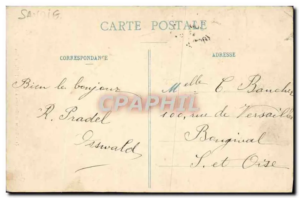 Straße von Mouriers nach Aime — Slex-Pass — Nothman Frères, Paris - Rückseite