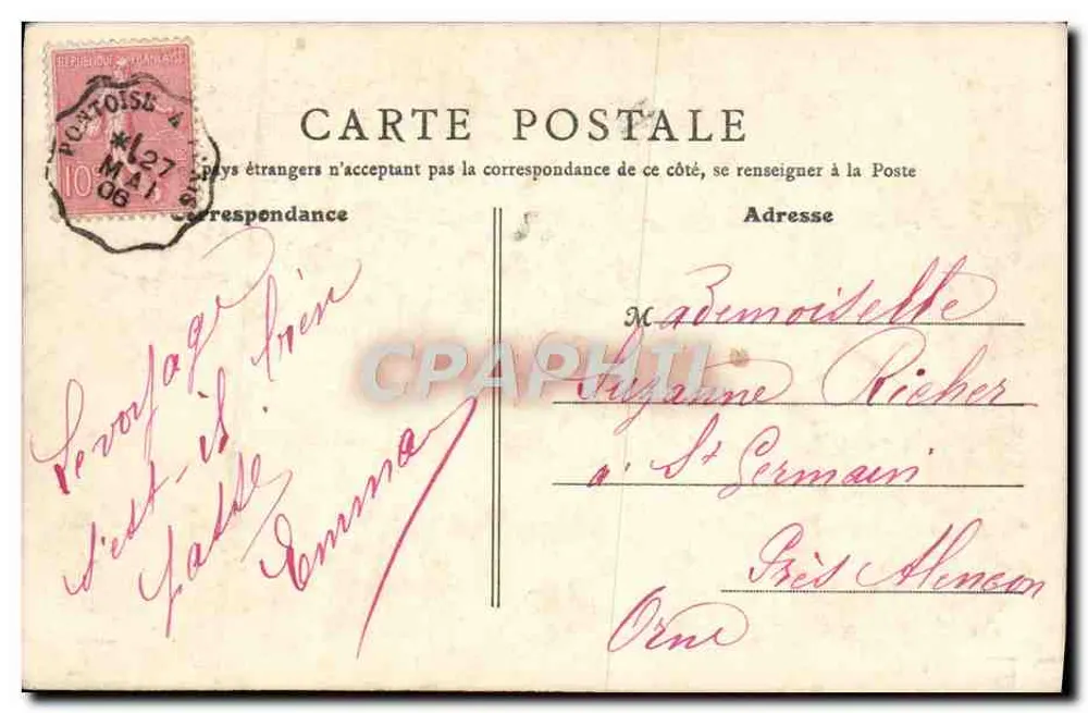 Montmorency — Lembrete de Montmorency — B.F. Paris - Verso