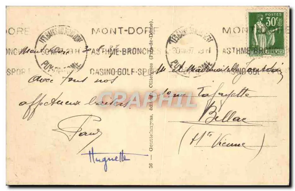 Le Mont-Dore — Vista geral — Goutte-Carros, editor n°36 - Verso