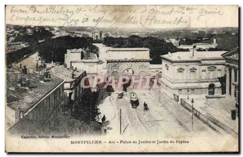 Montpellier — Bogen - Palais de Justice und Jardin du Peyrou — Capestean, Verlag Montpellier - Vorderseite