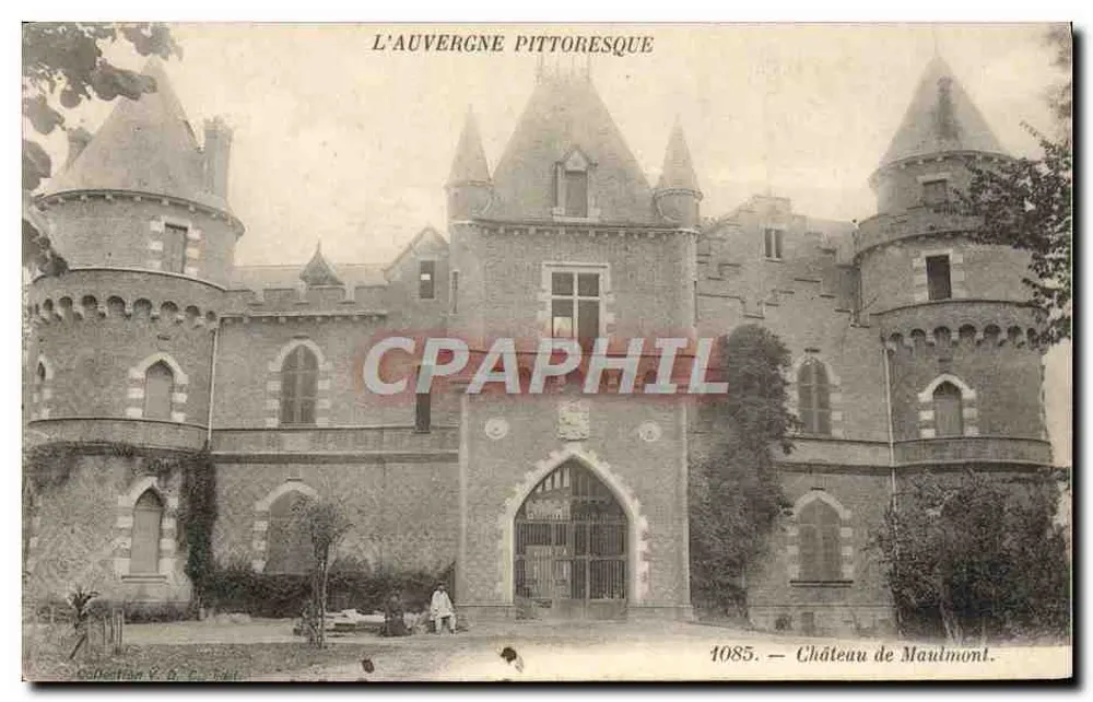 Castelo de Maulmont — A Auvergne pitoresca — Editor V. F. Hatt, n° 1085 - Frente