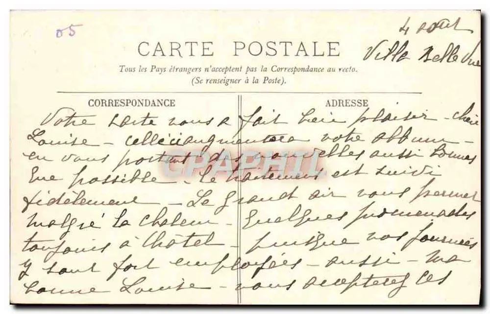 Castelo de Maulmont — A Auvergne pitoresca — Editor V. F. Hatt, n° 1085 - Verso