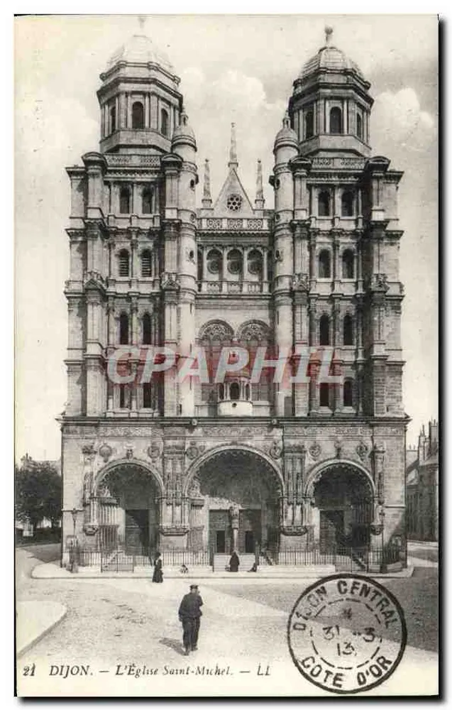 Dijon — A Igreja de São Miguel — Editor Côté d'Or, n°21 - Frente