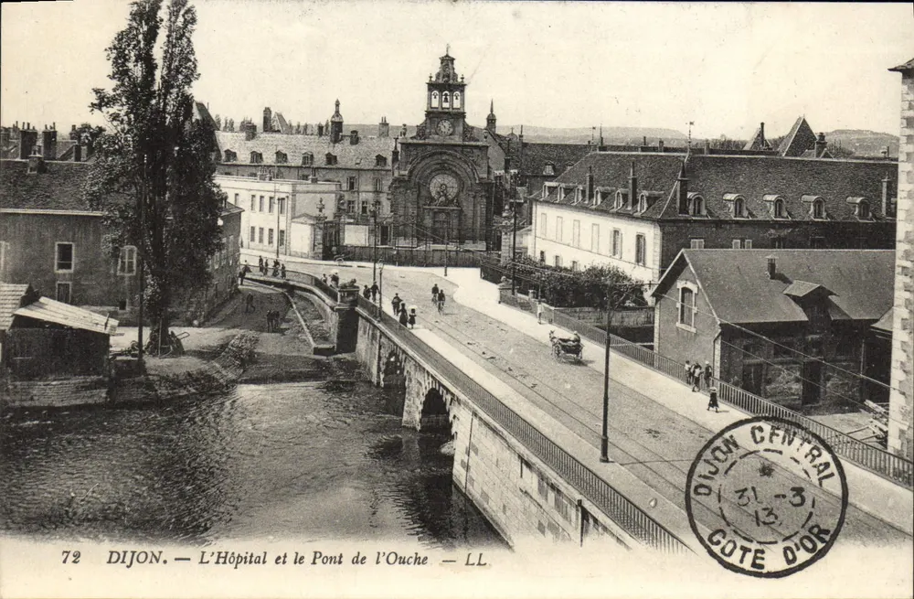Dijon — Das Krankenhaus und die Ouche-Brücke — LL - Vorderseite