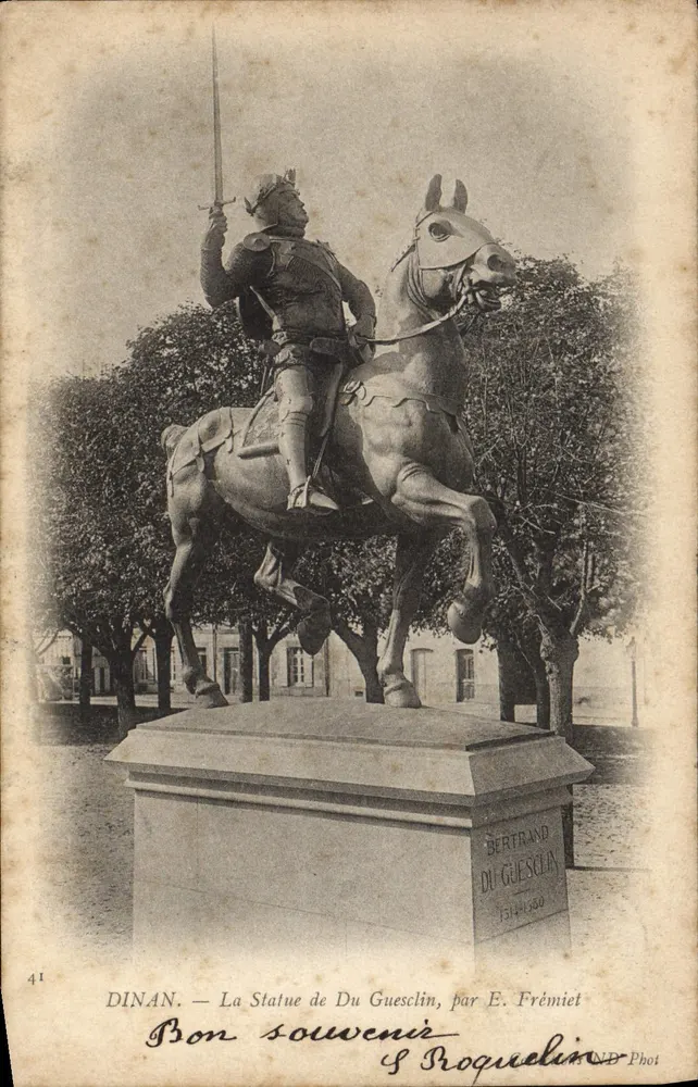 Dinan — Die Statue von Du Guesclin, von E. Frémiet — Bertrand Du Guesclin — Phot. Broqueclin - Vorderseite