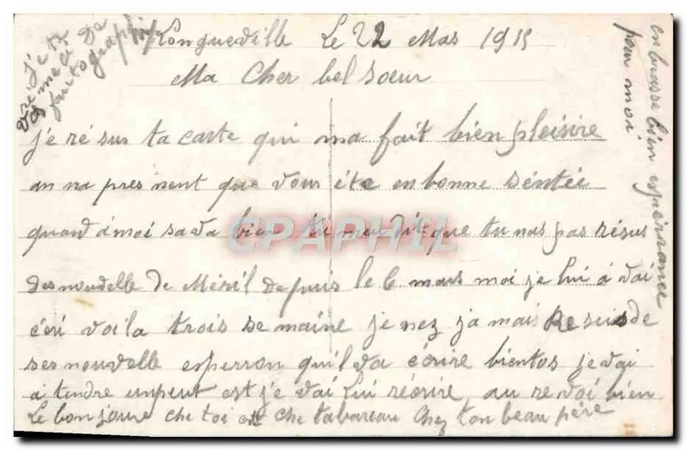 Schwester und verwundeter Soldat — Kriegsbriefkarte — 'La Pensée' n°28 - Rückseite