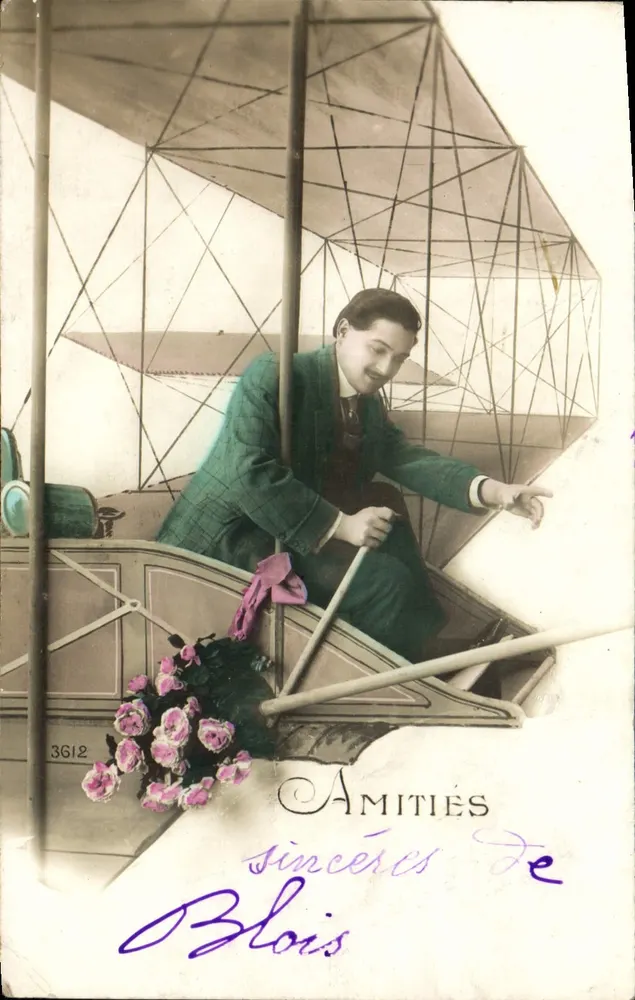 Pilot in einem Flugzeug — anonymer Verlag, Nr. 3612 - Vorderseite