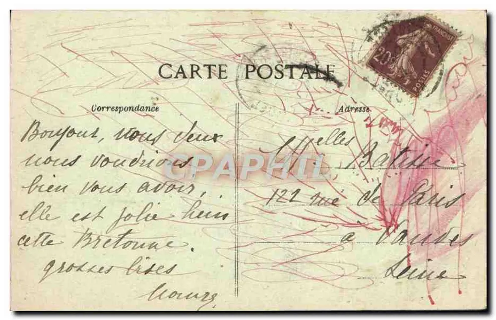 Frau von der Île de Sein — Studie von Télé — Sammlung Villard Quimper, n°1609 - Rückseite