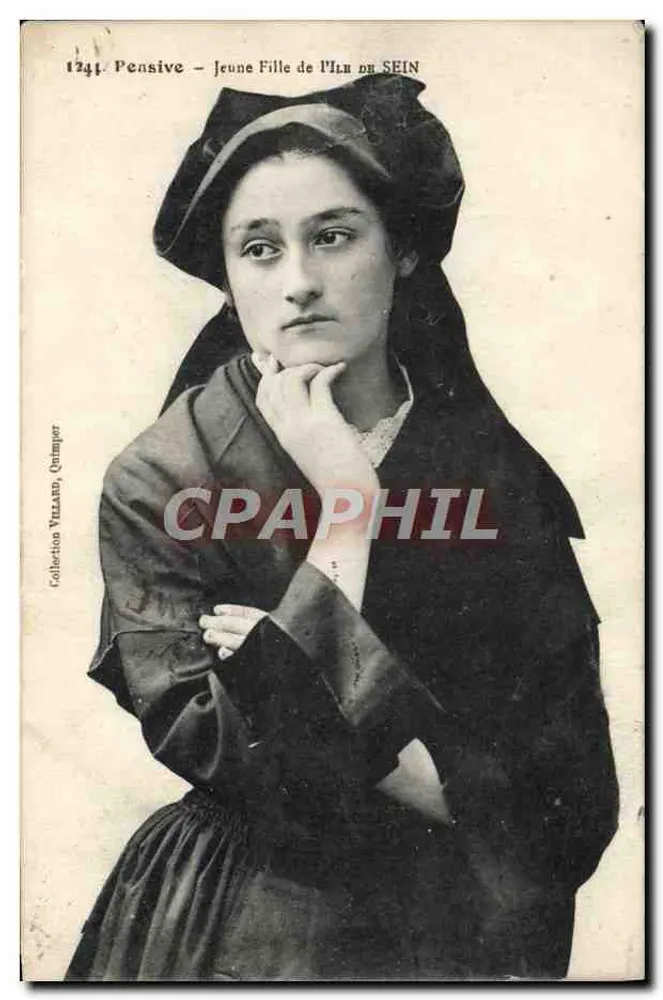 Joven Mujer de la Isla de Sein — Pensativa — Colección Villan, Grimpier - Anverso