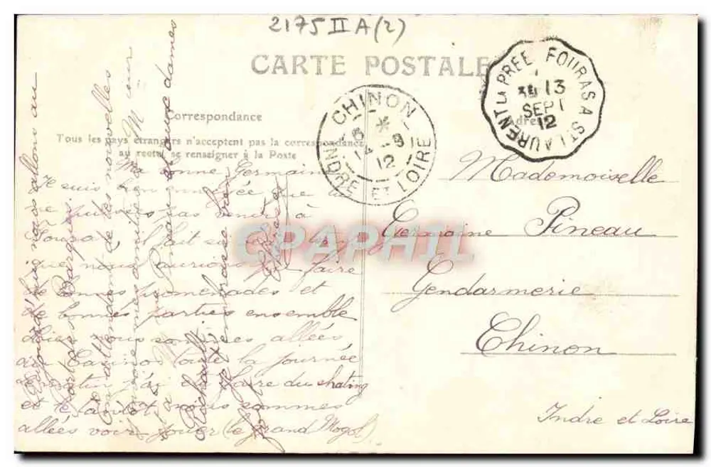 Fouras-les-Bains — A Praia e o Sémaphore — Editor desconhecido, n° 66 - Verso