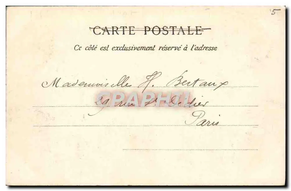 FALAISE — Fontaine d'Arlette — Antike Ansichtskarte Paris, Nr. 16 - Rückseite