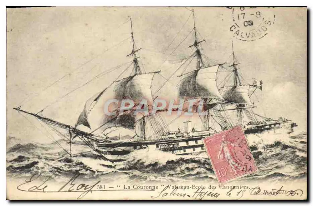 Die Krone — Schulschiff der Kanoniere — Verlag Le Roy, n° 581 - Vorderseite