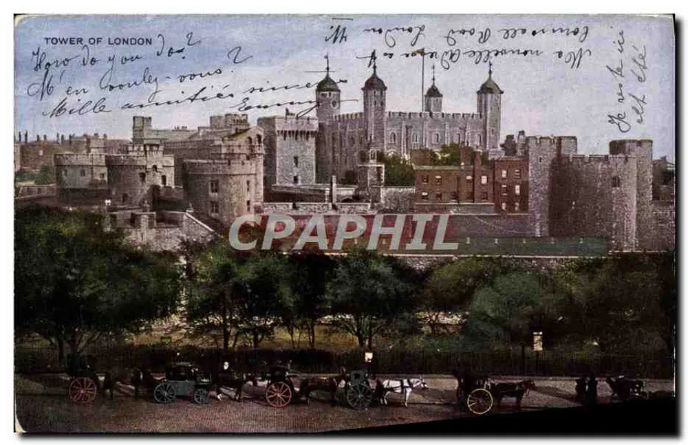 Torre de Londres — vista panorâmica — Hildesheimer & Co., Londres, n° 3232 - Frente