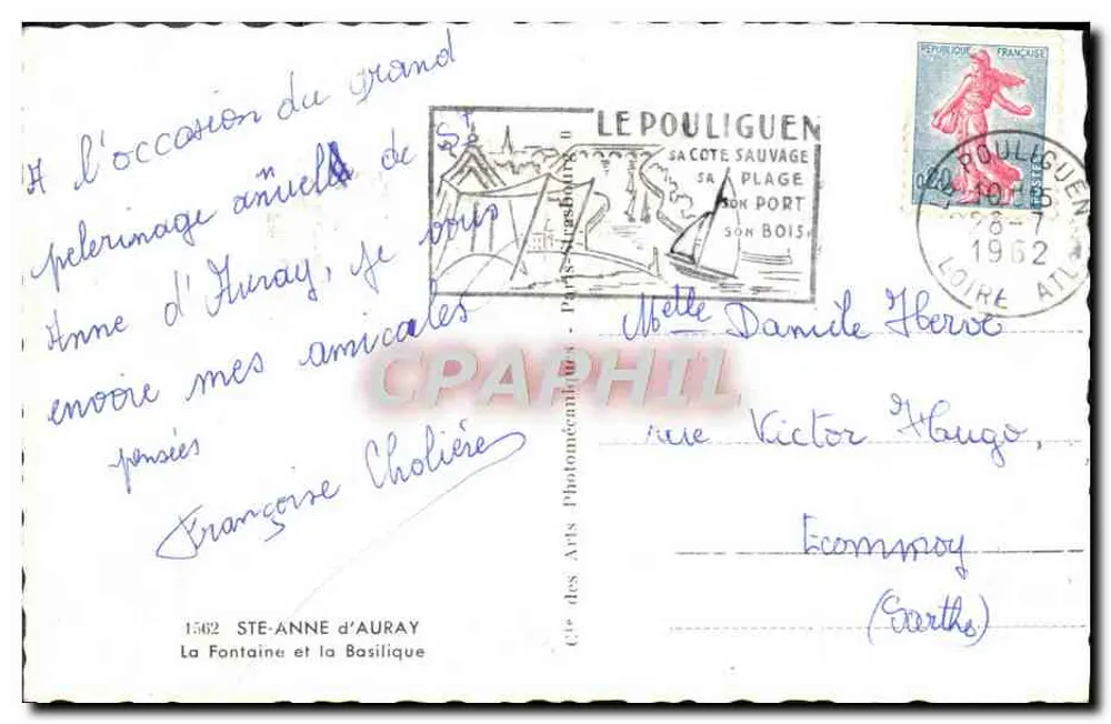 Ste-Anne-d'Auray — A Fonte e a Basílica — Cie des Arts Photomécaniques, n°1562 - Verso