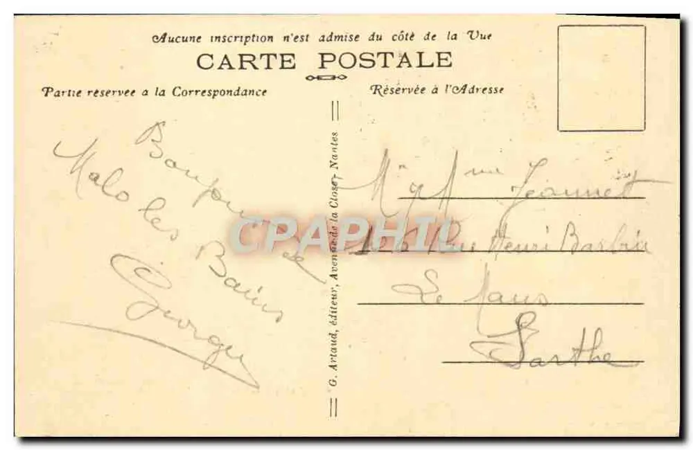 Malo-les-Bains — Das Casino — G. Ariaud, Verlag - Rückseite