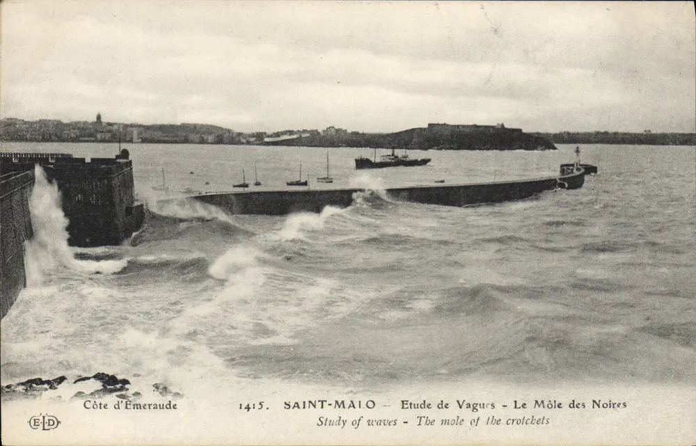 Saint-Malo — Studie zu Wellen — Le Môle des Noires — Emerald Coast, n°1415 - Vorderseite