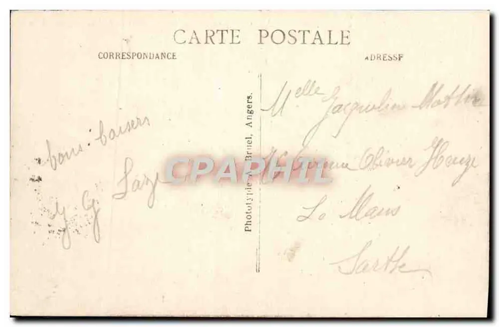 Saumur (M.-et-L.) — Ansicht der Loire und des Rathauses — Verlag A.B. - Rückseite
