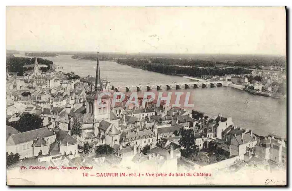 Saumur (M.-et-L.) — Ansicht vom Gipfel des Schlosses — Fr. Voelcker, phot. Saumur, abgegeben 141 - Vorderseite