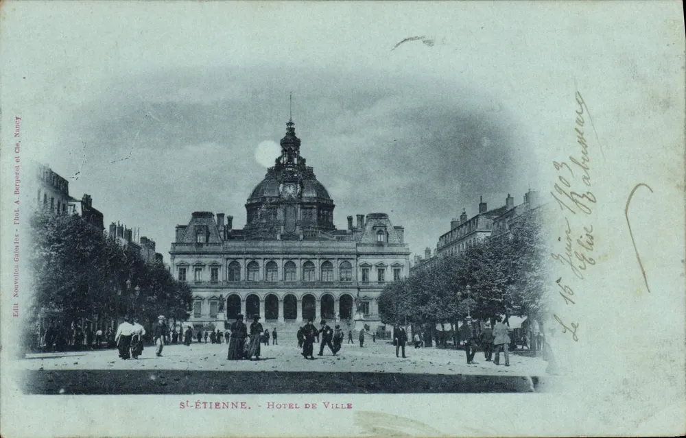 Saint-Étienne - Hotel de Ville — editor A. Bergarel et Cie, Nancy - Frente