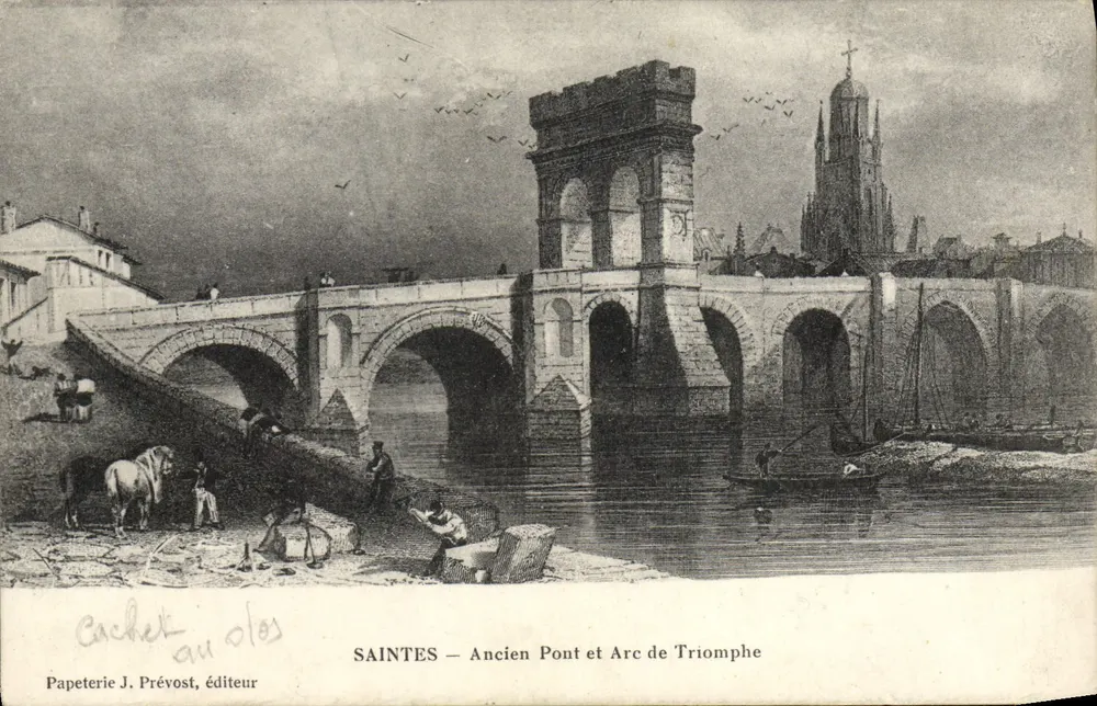 SAINTES — Oude brug en triomfboog — Papeterie J. Prévost, uitgever - Voorkant