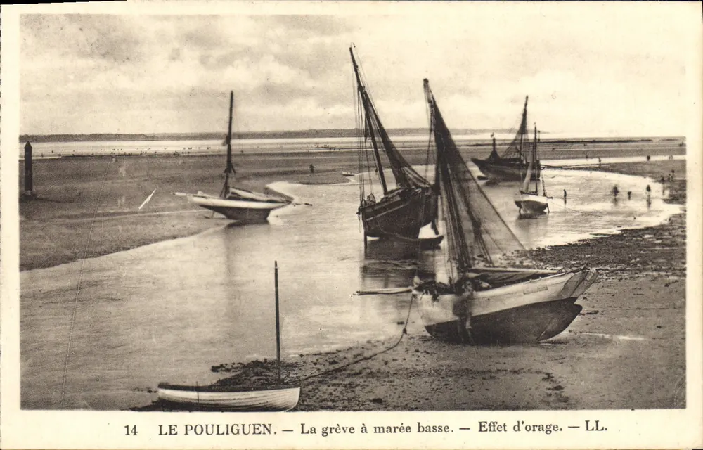 Le Pouliguen — Die Strände bei Ebbe — Sturmwirkung — LL. - Vorderseite