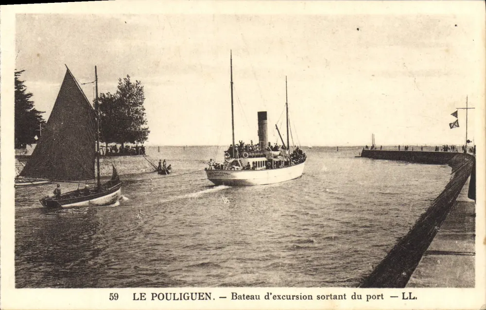 Le Pouliguen — Ausflugsboot verlässt den Hafen — LL. n°59 - Vorderseite