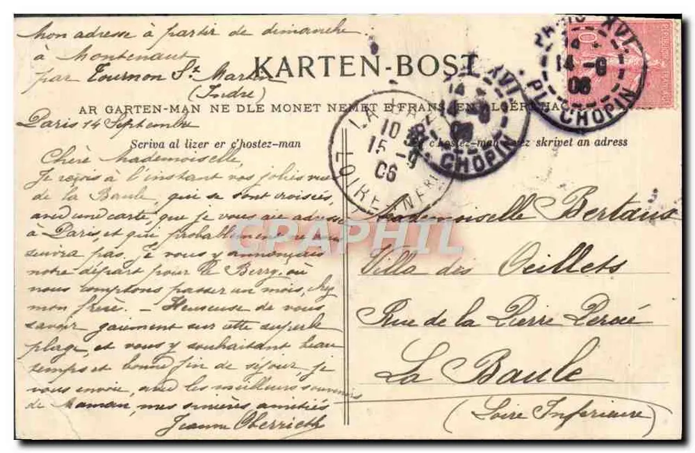 Morgen im Juni in Portz-Even (Côtes-du-Nord) — Salon von 1893, nach dem Gemälde von E. Bouillê — Verlag Réunion Française - Rückseite