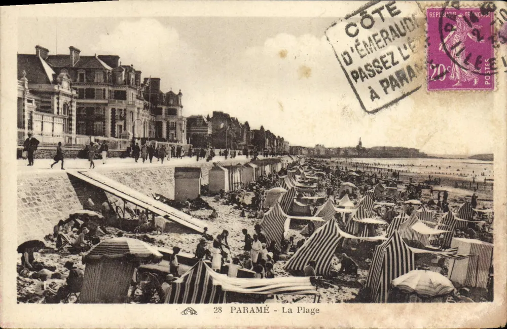 Paramé - A Praia — Costa da Esmeralda — Editor: Cité des Arts Técnomécaniques, Strasbourg - Frente