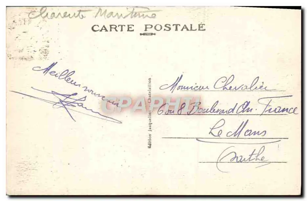 Châtelaillois-Plage — praia de segurança — Edição Jacqueline Châtelaillois - Verso