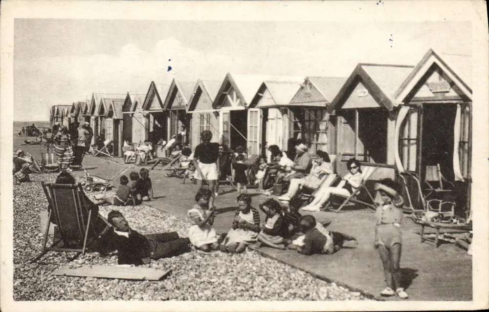 Cayeux-sur-Mer — Strand mit Strandkabinen — Antike Ansichtskarte Nr. 11, herausgegeben von Moderne Ansichtskarte PHILIMÉCANIQUE PARIS - Vorderseite