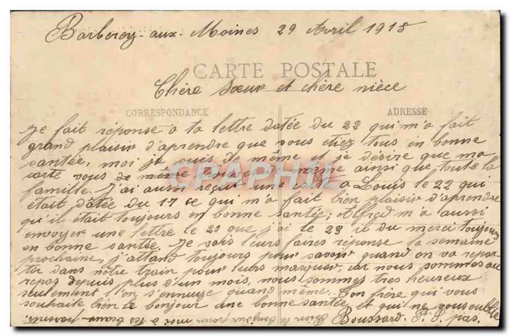 Perpignan - La Loge — Grand Café de France — F. Cayrol - Verso