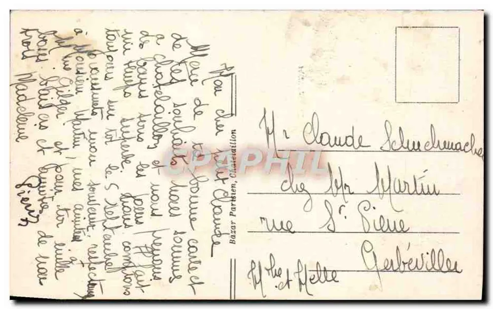 Châtelailly-Plage — praia animada — editor desconhecido, n° 15564 - Verso