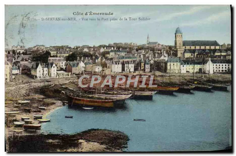 St-SERVAN-sur-MER — Blick zum Hafen von der Tour Solidor — Côte d'Émeraude - Vorderseite