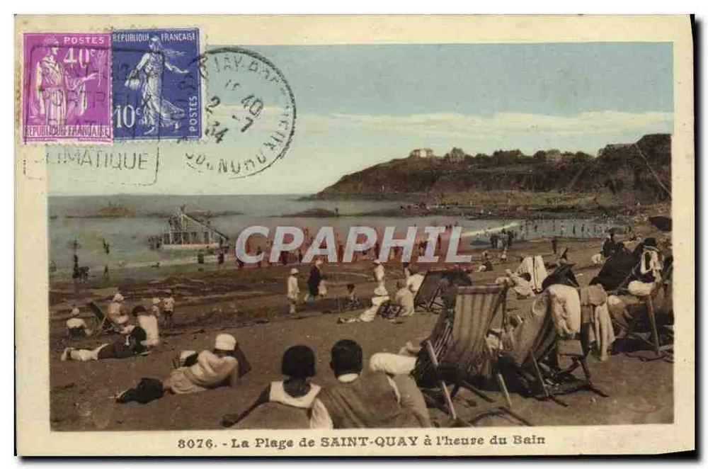 Der Strand von SAINT-QUAY zur Badezeit — 8076 — Éditions Artistiques G. Hamon & Cie - Vorderseite