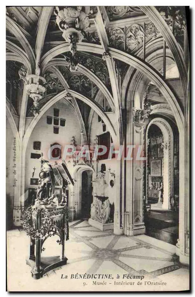 La BÉNÉDICTINE, in Fécamp — Museum - Innenraum der Oratorienkirche — Verlag: Tour de la Bénédictine, n°9 - Vorderseite