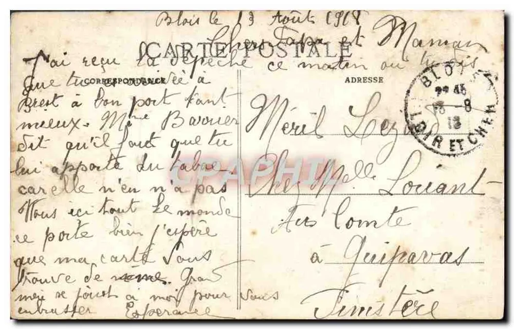 Blois — Le Château - L'Attique — éditeur impr. sur la carte, n°7 - Verso