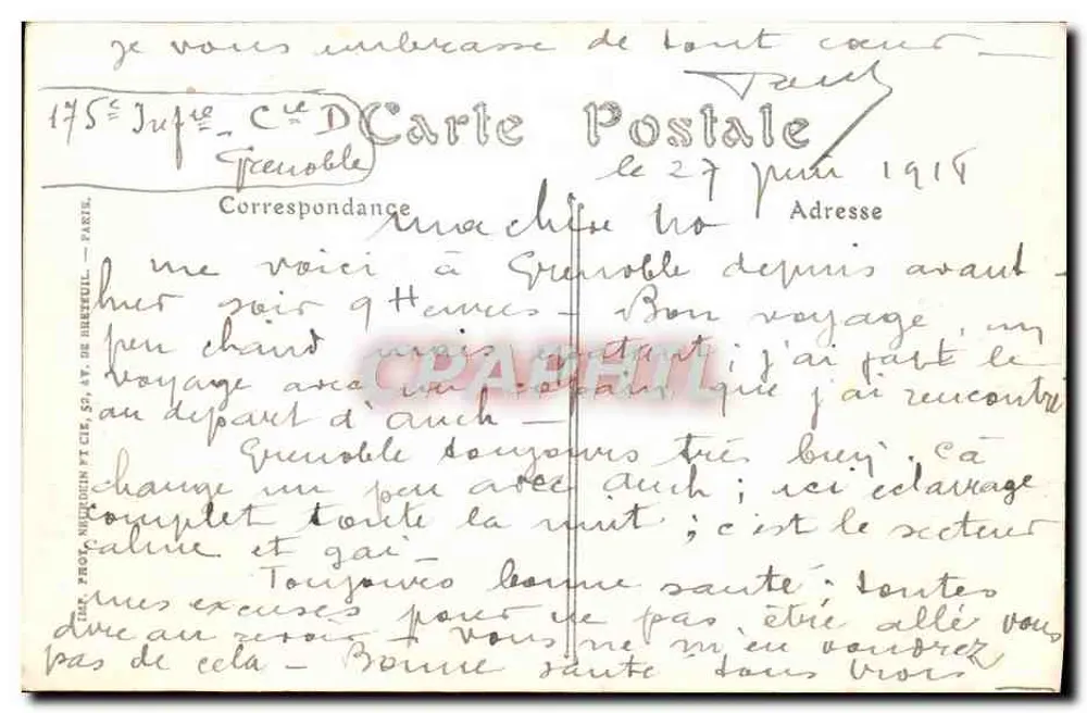 Grenoble — A Avenida Alsace-Lorraine — JND Hol. n°363 - Verso