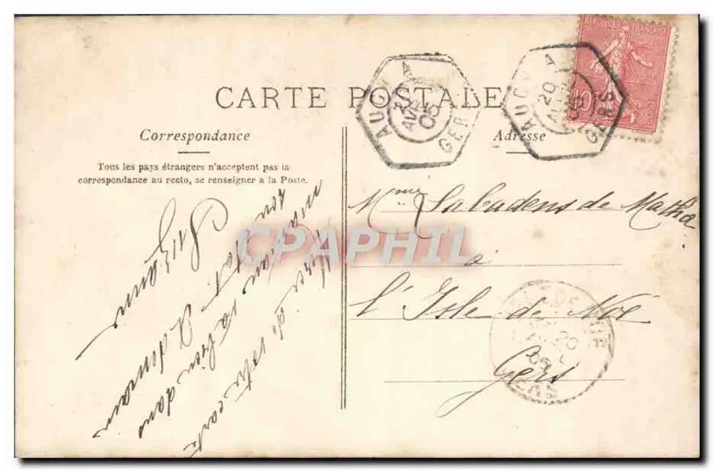 Junges Paar, das aus Eiern kommt — Frohe Ostern — G.L.N, Paris, n°3.102 - Rückseite